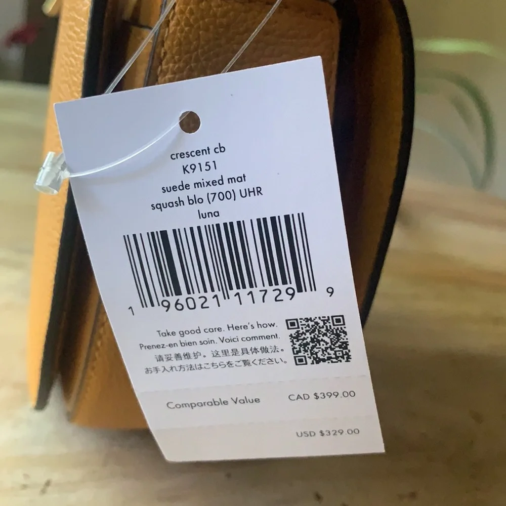 KATE SPADE Luna Crescent Suede and Leather mix Crossbody bag - - Picture 7 of 11